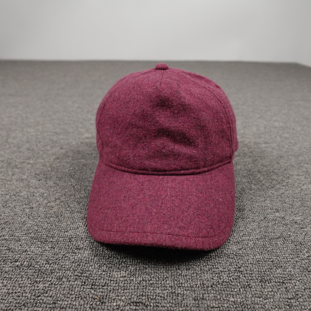 Rag & Bone Hat Cap Strap Back Mens One Size Red Wool Felt Baseball Lined Winter